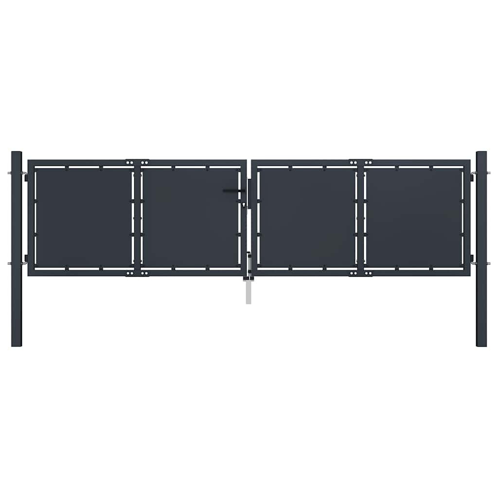 vidaXL Gartentor aus Stahl 300 x 75 cm Anthrazit