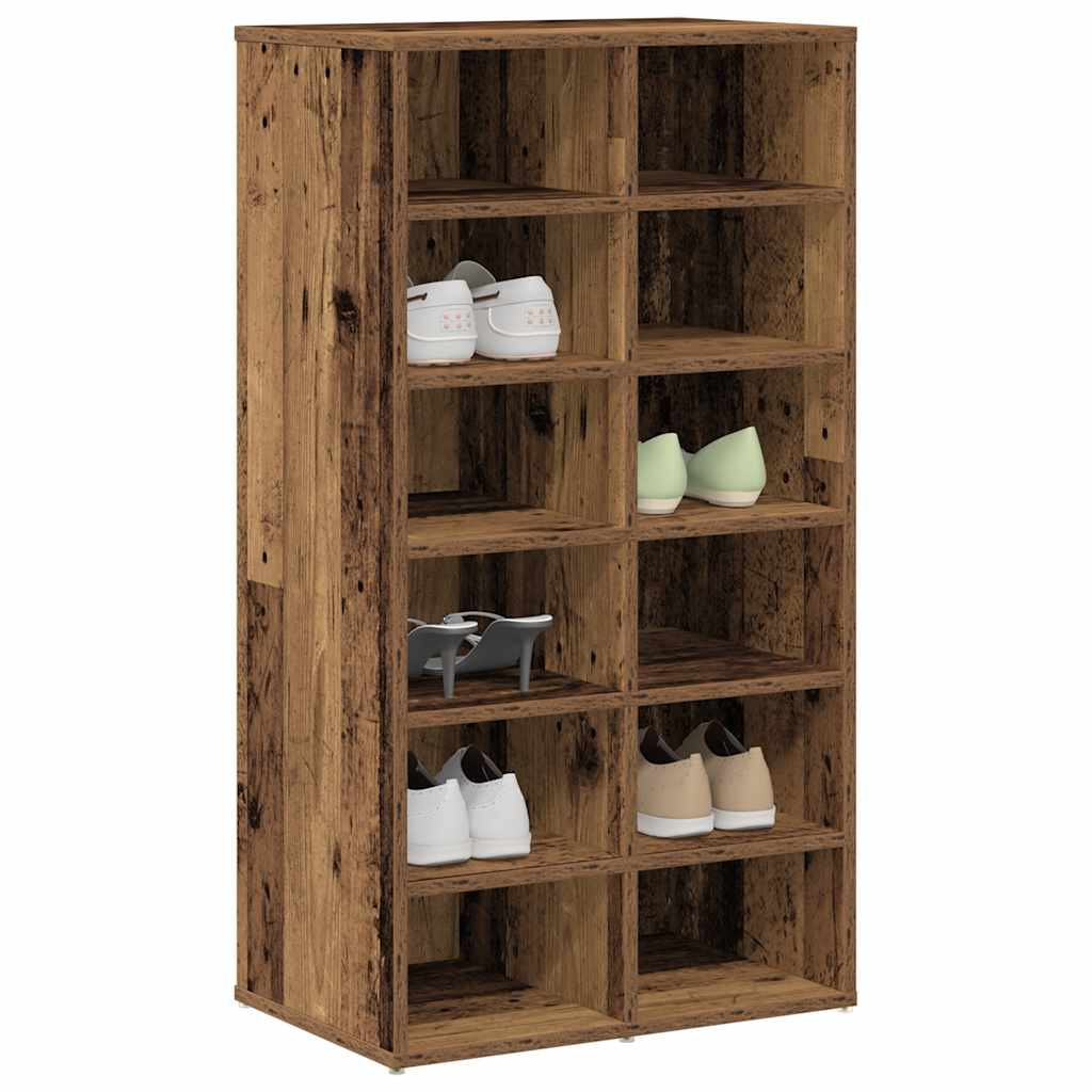 vidaXL Schuhregal Altholz-Optik 54x34x100,5 cm Holzwerkstoff