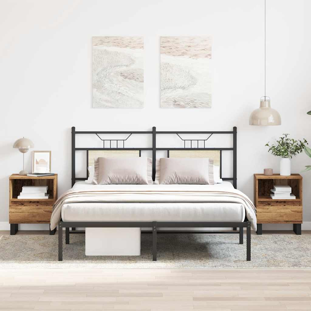 vidaXL Nachttische 2 Stk. Altholz-Optik 40x35x50 cm Holzwerkstoff