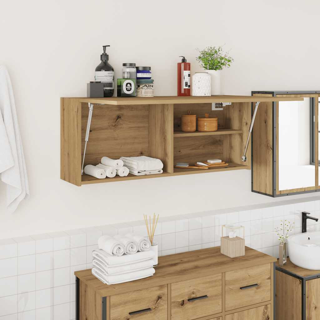 vidaXL Bad-Wandschrank Artisan-Eiche 100x25x40 cm Holzwerkstoff