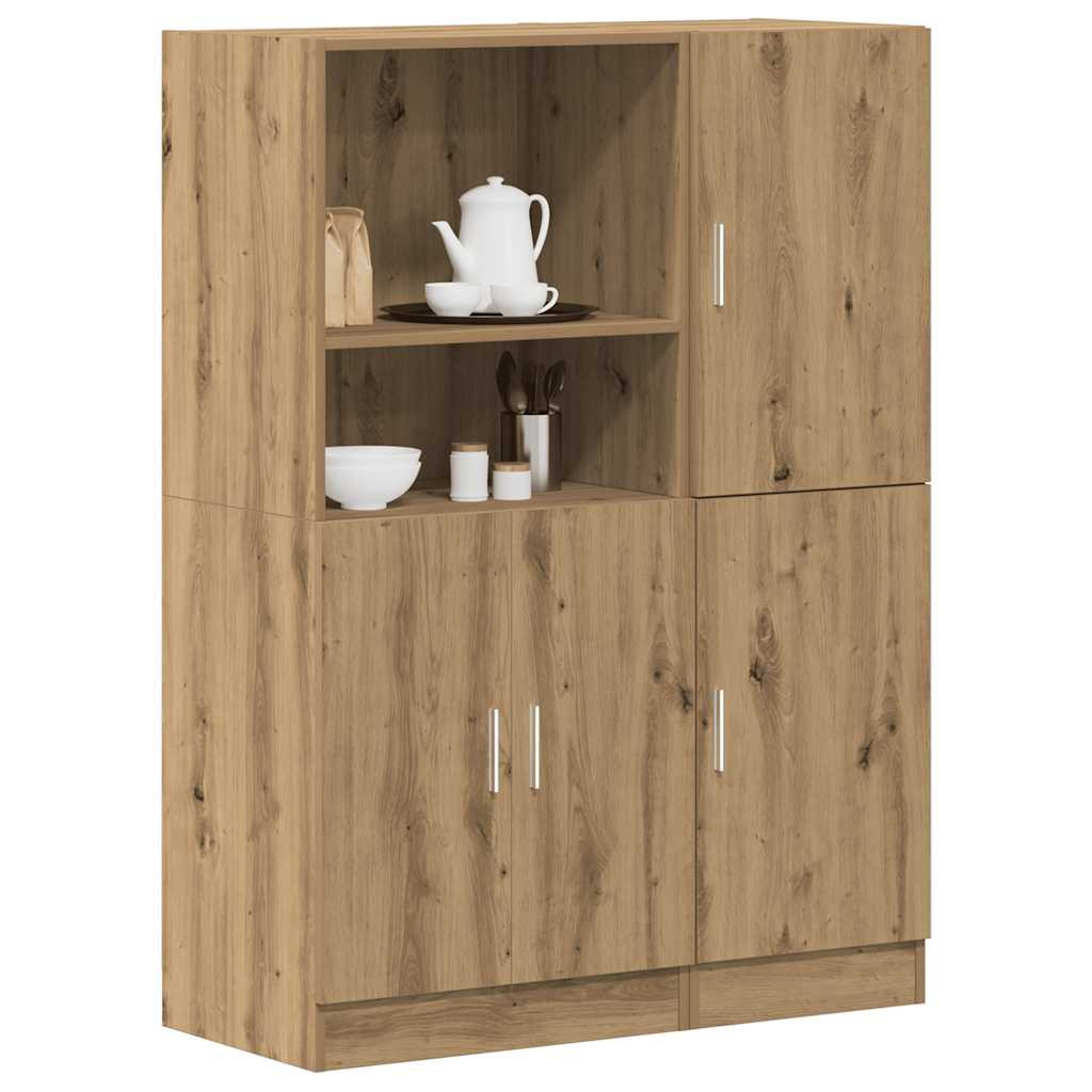 vidaXL 2-tlg. Küchenschrank-Set Artisan-Eiche Holzwerkstoff