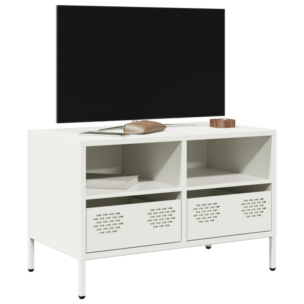 vidaXL TV-Schrank Weiß 68x39x43,5 cm Kaltgewalzter Stahl