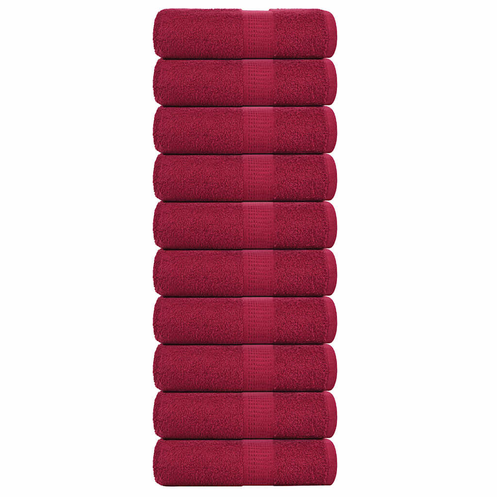 vidaXL Gästetücher FROGN 10 Stk. Bordeaux 30x50 cm 360 g/m²