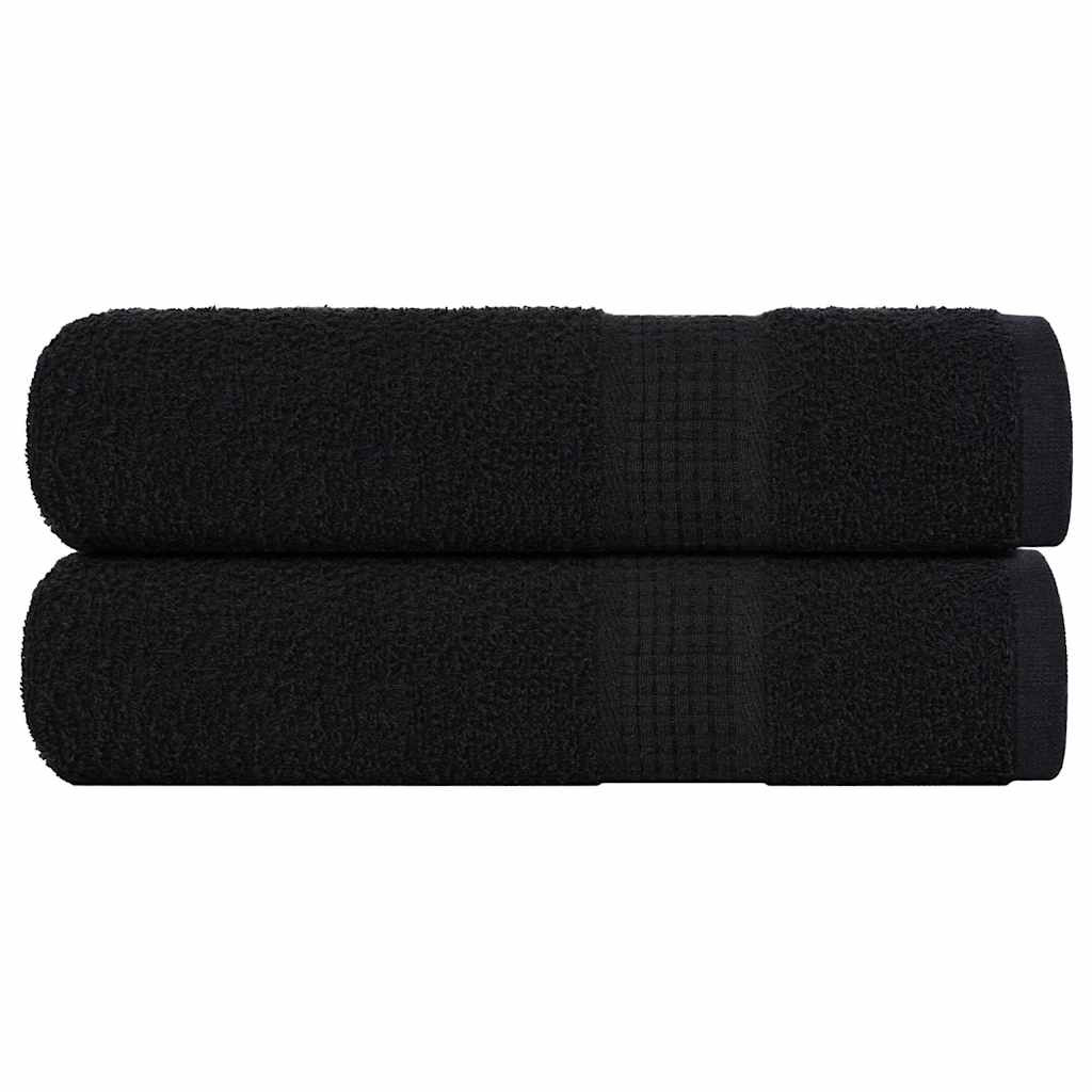 vidaXL Duschtücher FROGN 2 Stk. Schwarz 70x140 cm 360 g/m²