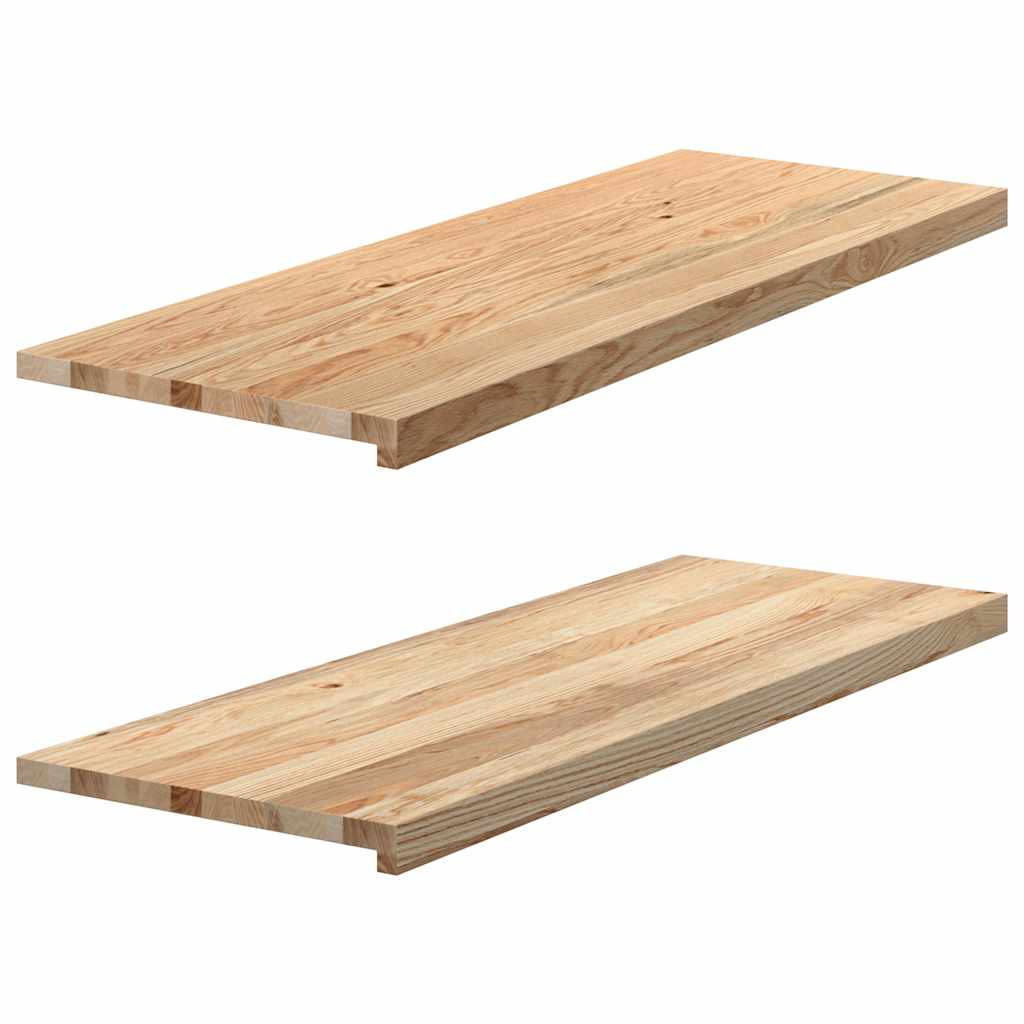 vidaXL Fensterbänke 2 Stk. Unbehandelt 110x40x2 cm Massivholz Eiche
