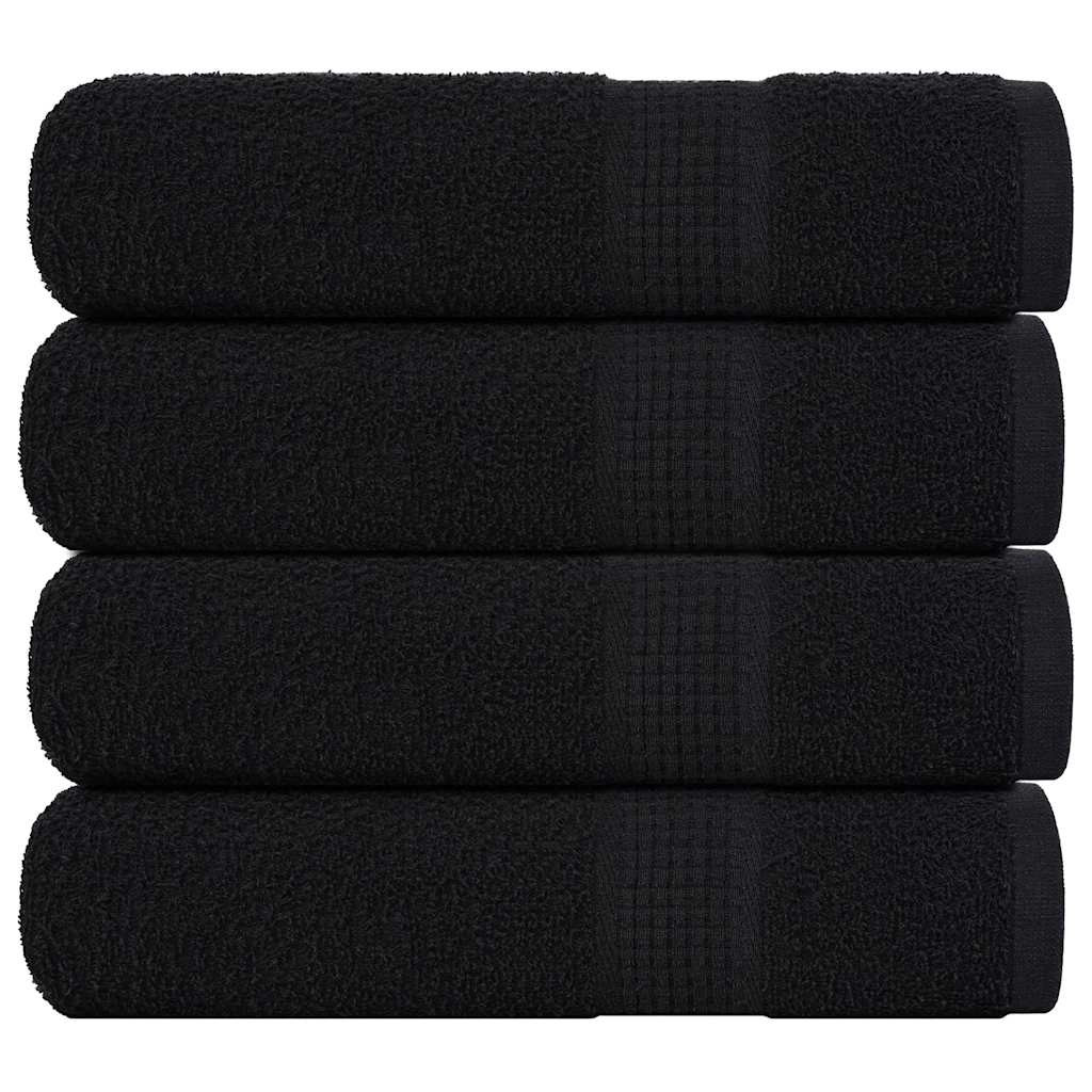 vidaXL Handtücher FROGN 4 Stk. Schwarz 50x100 cm 360 g/m²