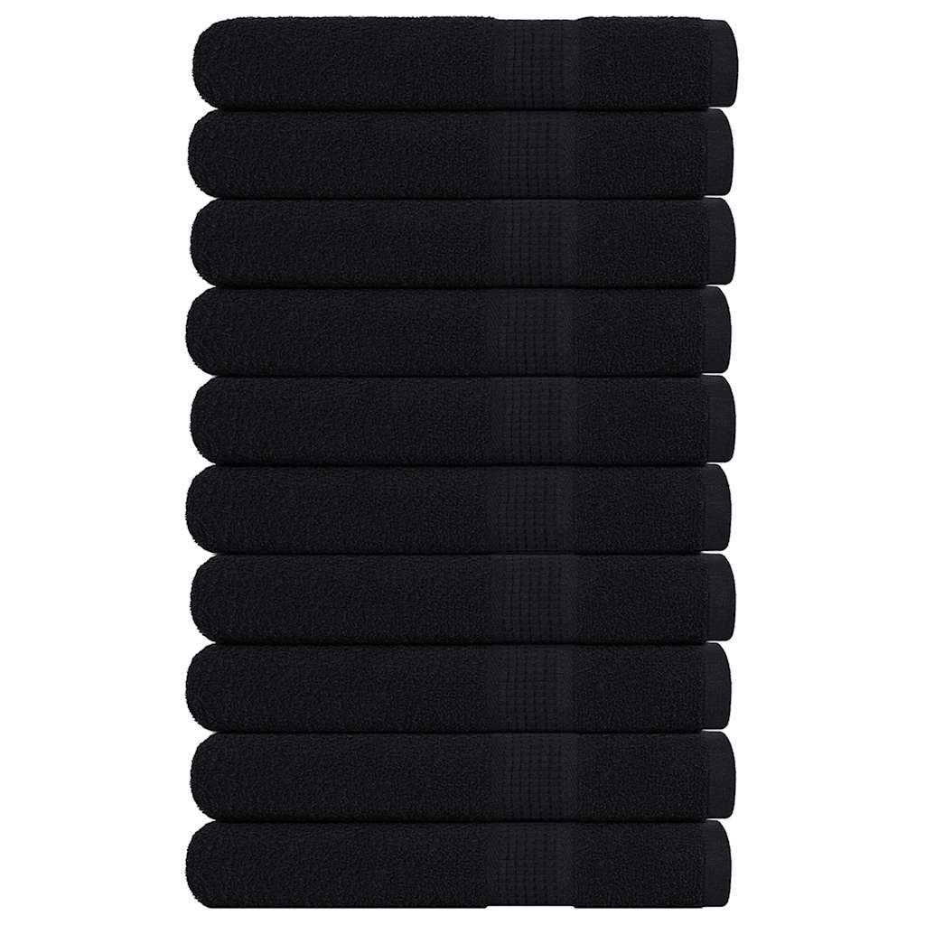 vidaXL Handtücher FROGN 10 Stk. Schwarz 100x200 cm 360 g/m²