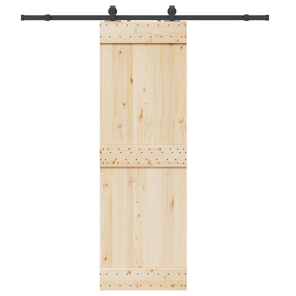 vidaXL Schiebetürbeschlag-Set 200 cm Stahl Schwarz