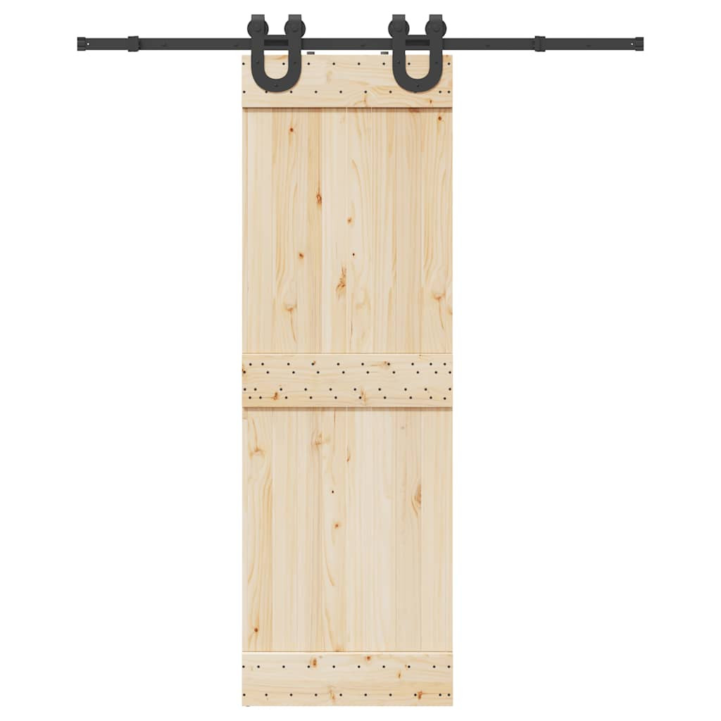 vidaXL Schiebetürbeschlag-Set 183 cm Stahl Schwarz