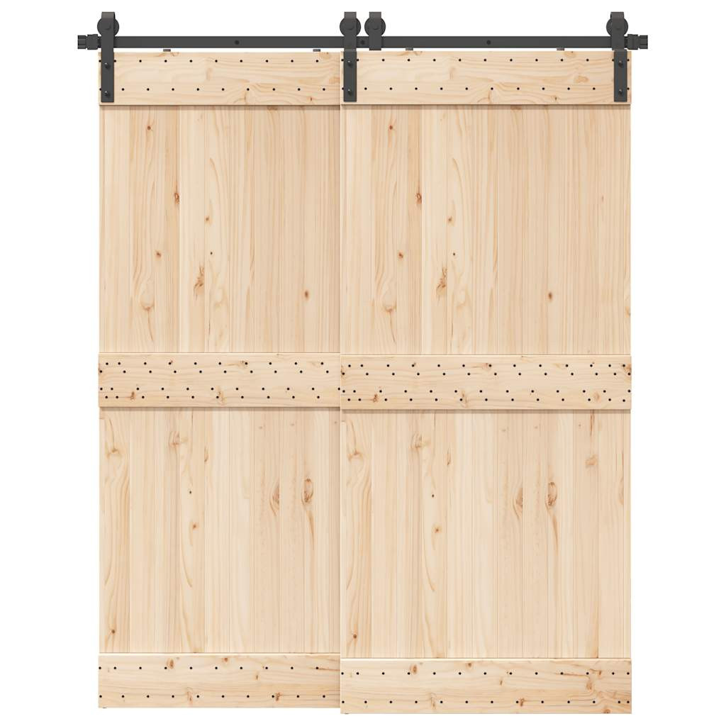vidaXL Schiebetürbeschlag-Set 183 cm Stahl Schwarz