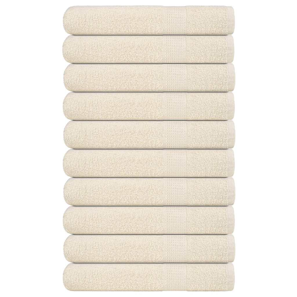 vidaXL Handtücher FROGN 10 Stk. Creme 100x200 cm 360 g/m²