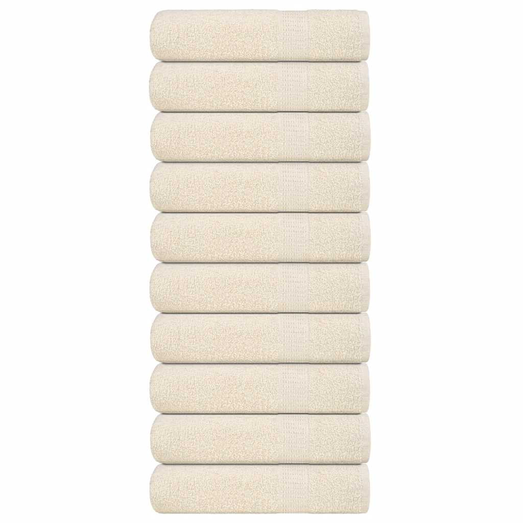 vidaXL Badetücher FROGN 10 Stk. Creme 100x150 cm 360 g/m²