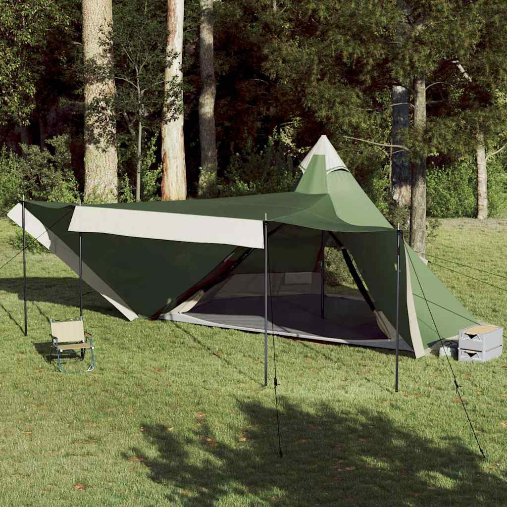 vidaXL Tipi-Familienzelt 8 Personen Grün Wasserdicht