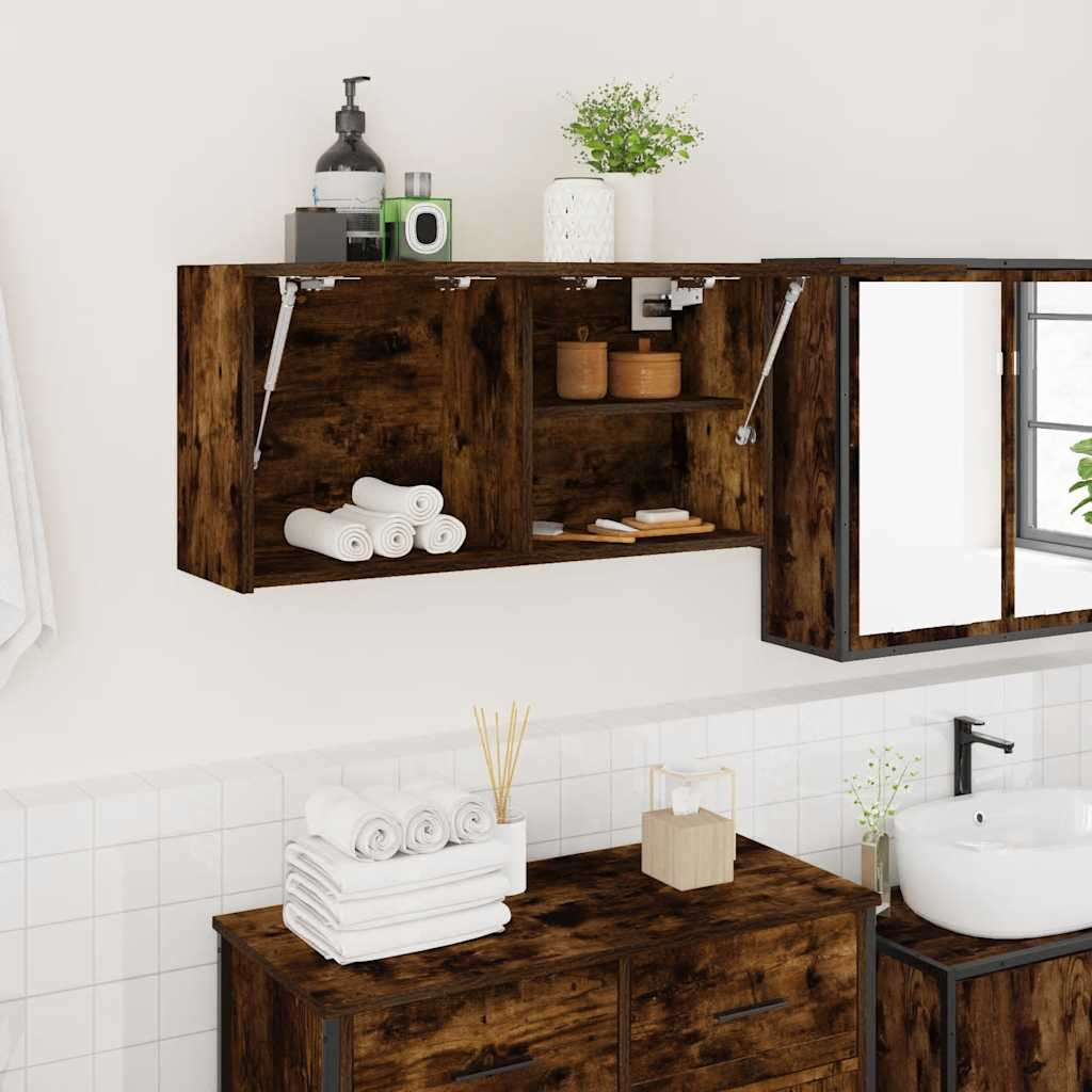 vidaXL Bad-Wandschrank Räuchereiche 80x25x40 cm Holzwerkstoff