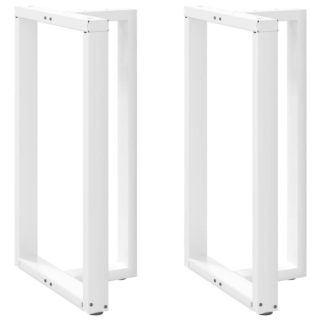 vidaXL Bartischbeine T-Form 2 Stk. Weiß 60x35x(100-101) cm Stahl
