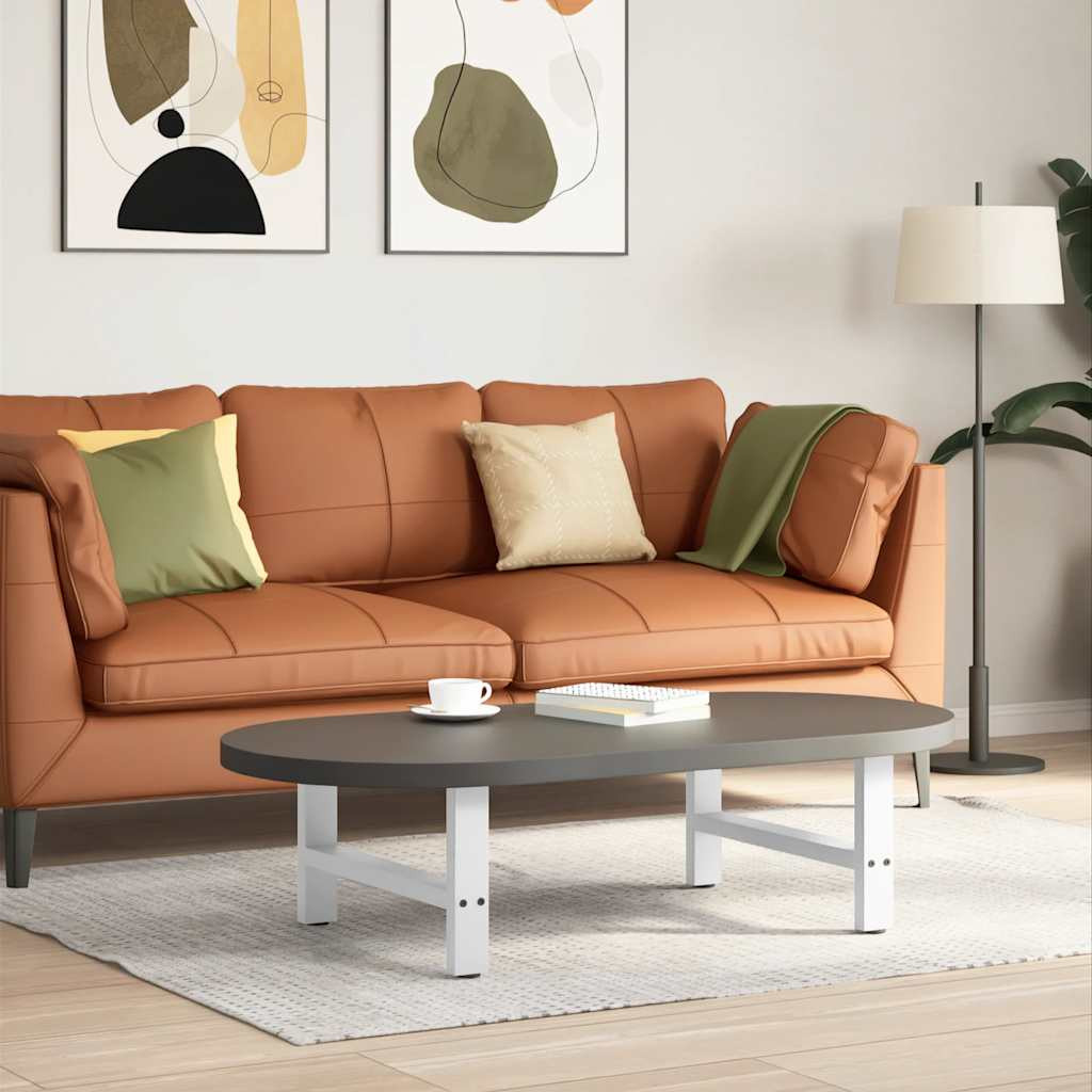 vidaXL Couchtischbeine Weiß 2 Stk. 60x(30-31) cm Stahl
