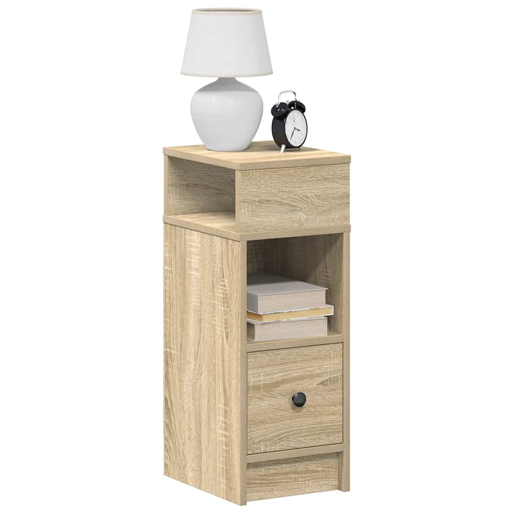 vidaXL Nachttische 2 Stk. mit Schublade Sonoma-Eiche 25x31x66 cm