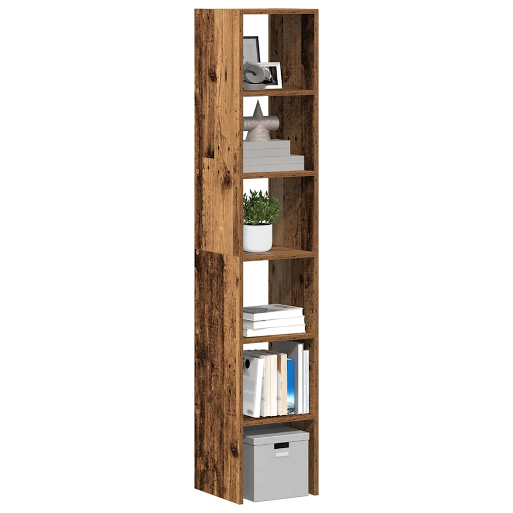 vidaXL Bücherregale 2 Stk. Stapelbar Altholz-Optik 30x30x80 cm