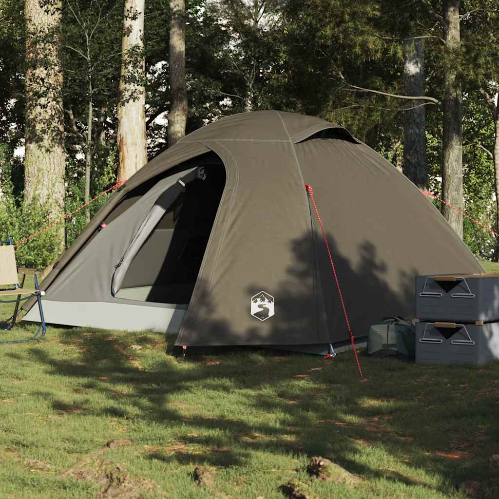 vidaXL Kuppel-Campingzelt 4 Personen Braun Wasserdicht
