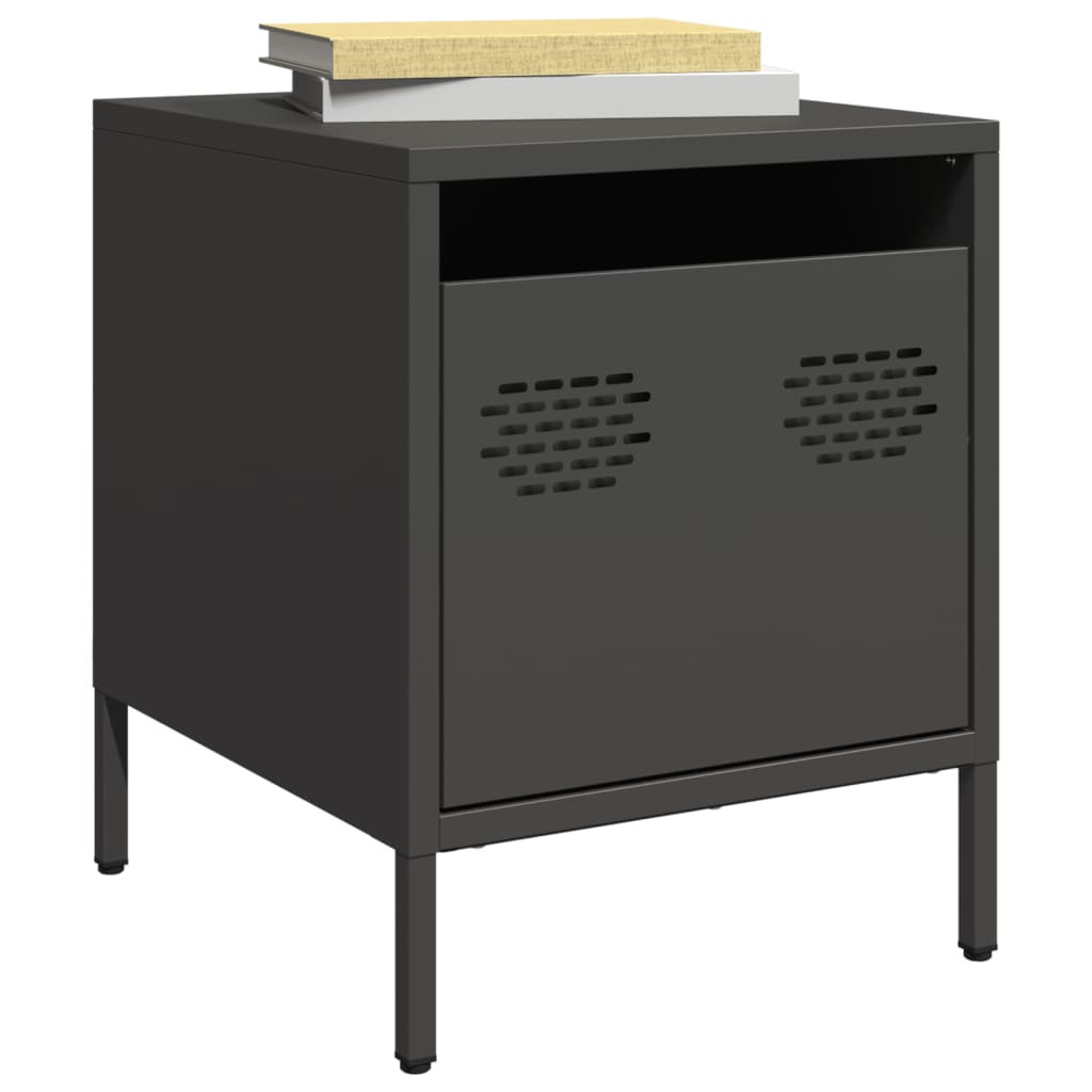 vidaXL Nachttische 2 Stk. Schwarz 35x39x43,5 cm Stahl