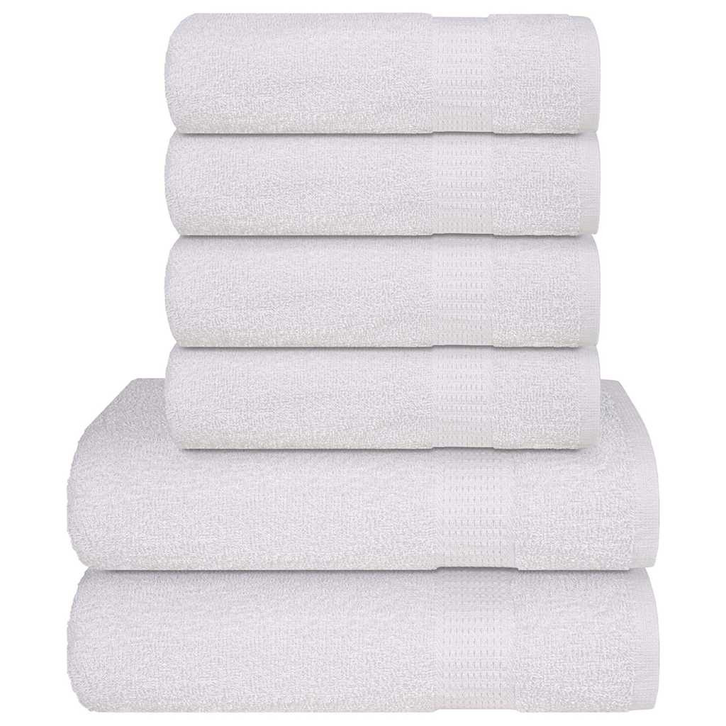 vidaXL 6-tlg. Handtuch-Set FROGN Weiß 360 g/m²