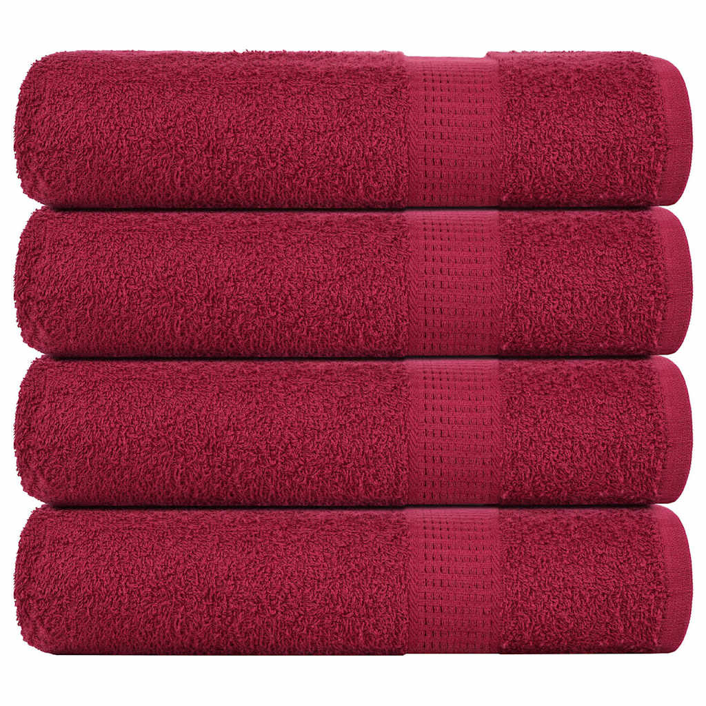 vidaXL Duschtücher FROGN 4 Stk. Bordeaux 70x140 cm 360 g/qm