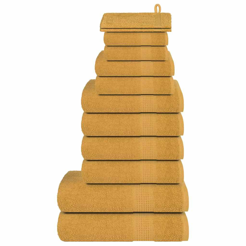 vidaXL 12-tlg. Handtuch-Set FROGN Gold 360 g/m²