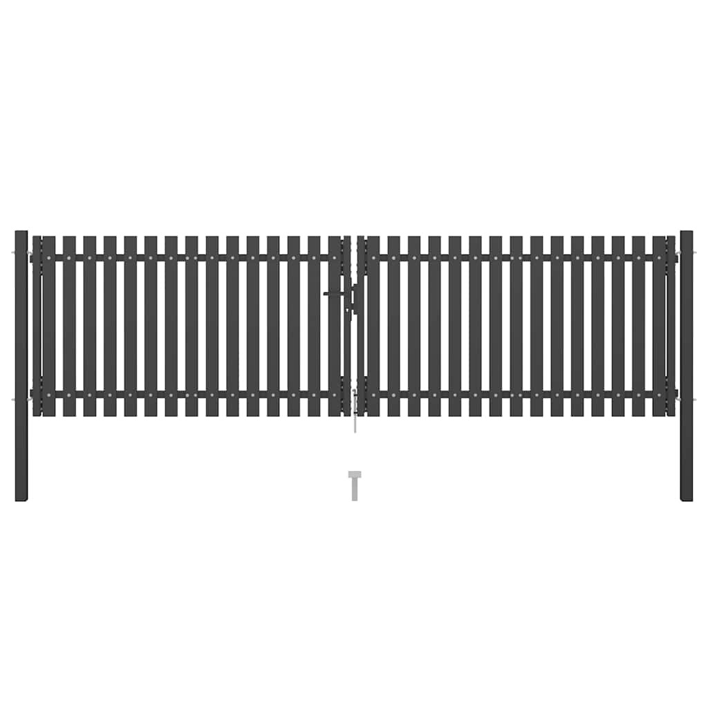 vidaXL Gartentor aus Stahl 400 x 75 cm Anthrazit