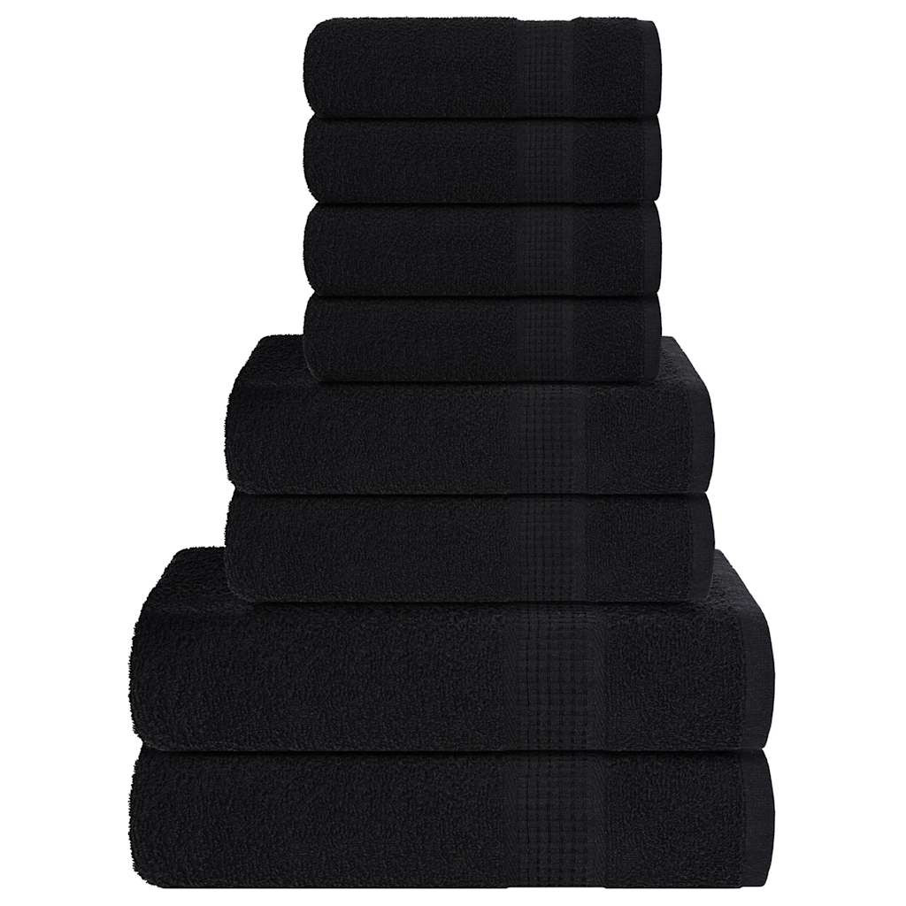 vidaXL 8-tlg. Handtuch-Set FROGN Schwarz 360 g/m²