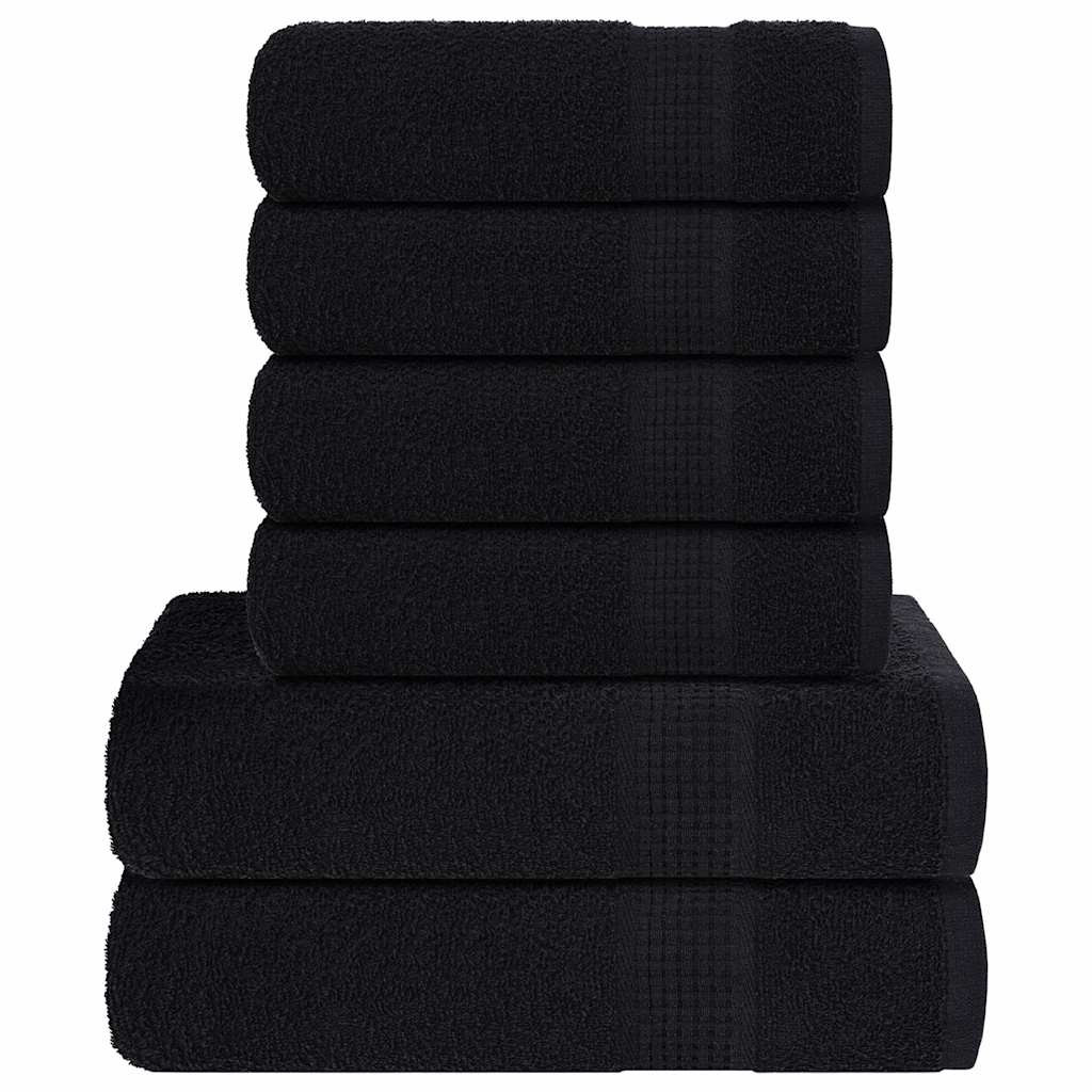 vidaXL 6-tlg. Handtuch-Set FROGN Schwarz 360 g/m²