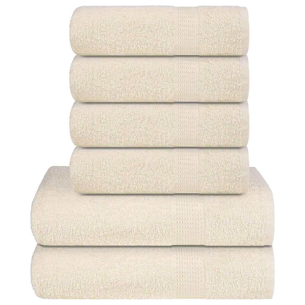 vidaXL 6-tlg. Handtuch-Set FROGN Creme 360 g/m²