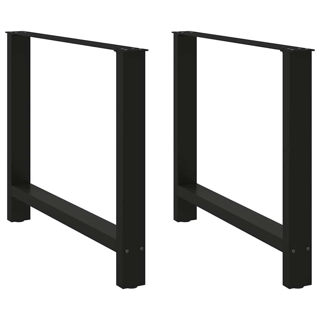 vidaXL Esstischbeine Schwarz 2 Stk. 100x(72-73) cm Stahl