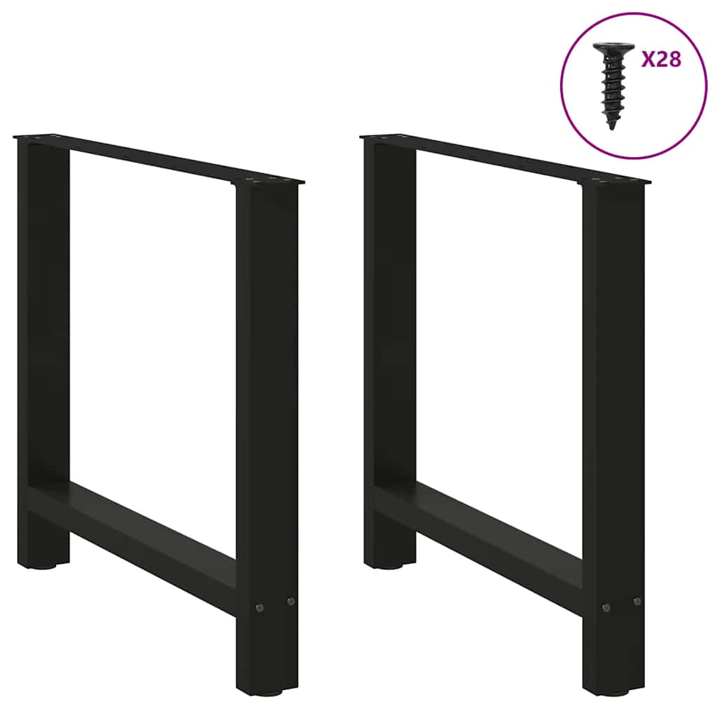 vidaXL Esstischbeine Schwarz 2 Stk. 70x(72-73) cm Stahl