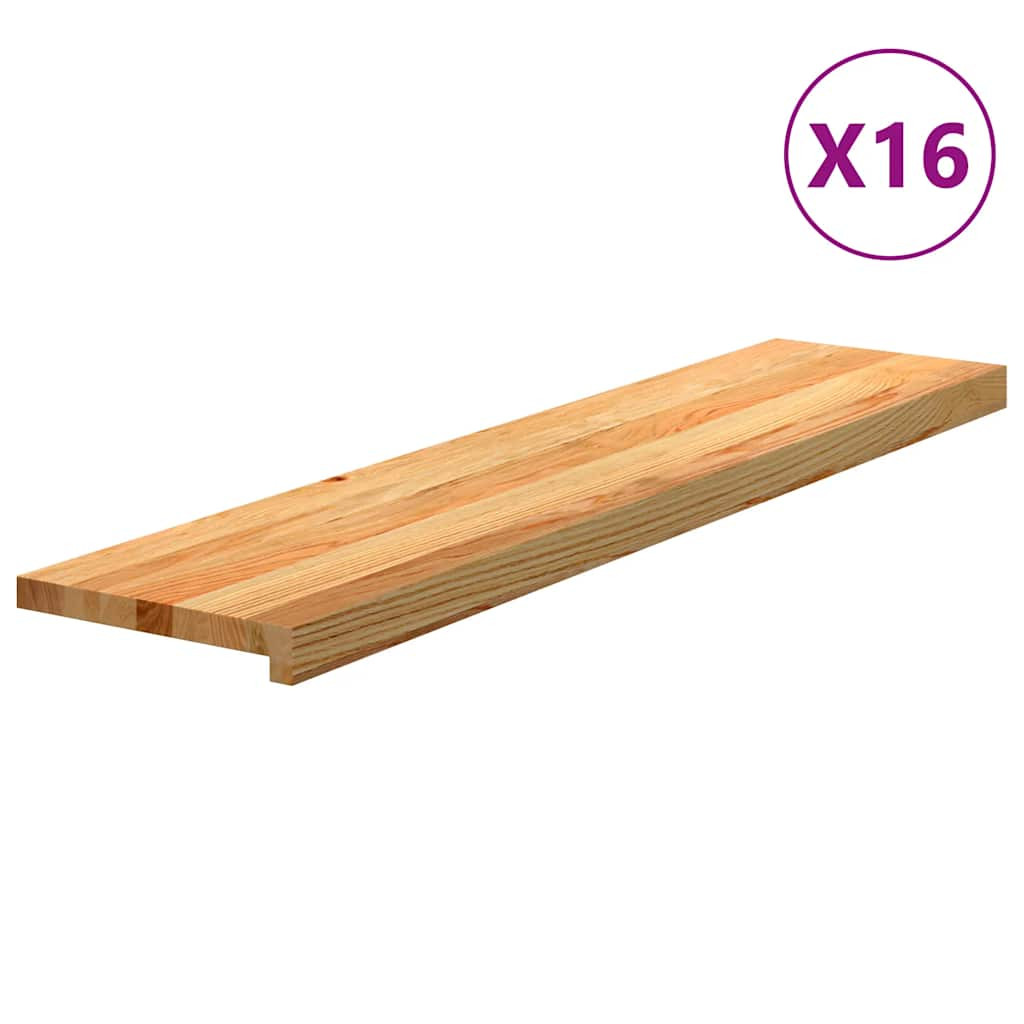 vidaXL Treppenstufen 16 Stk. Hellbraun 110x30x2 cm Massivholz Eiche