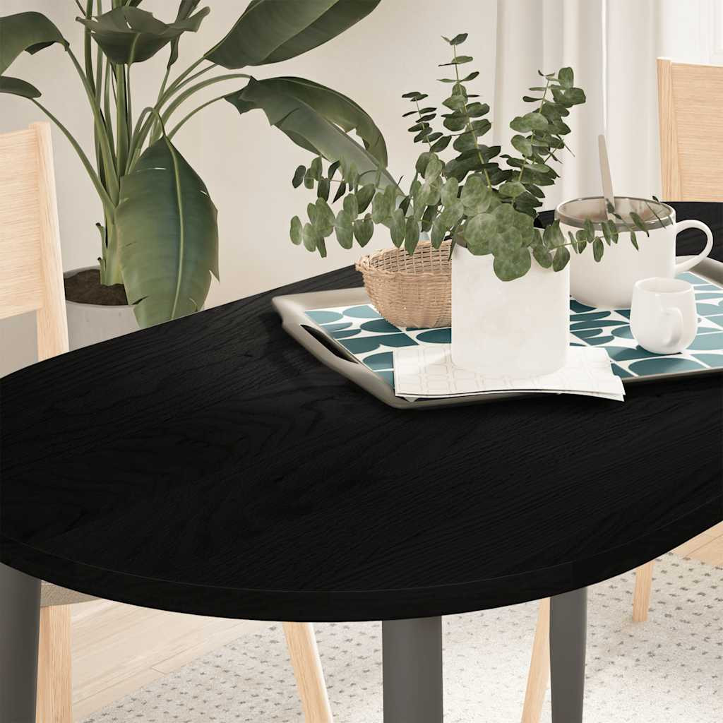 vidaXL Tischplatte Dunkelbraun 120x60x2 cm Massivholz Eiche Oval