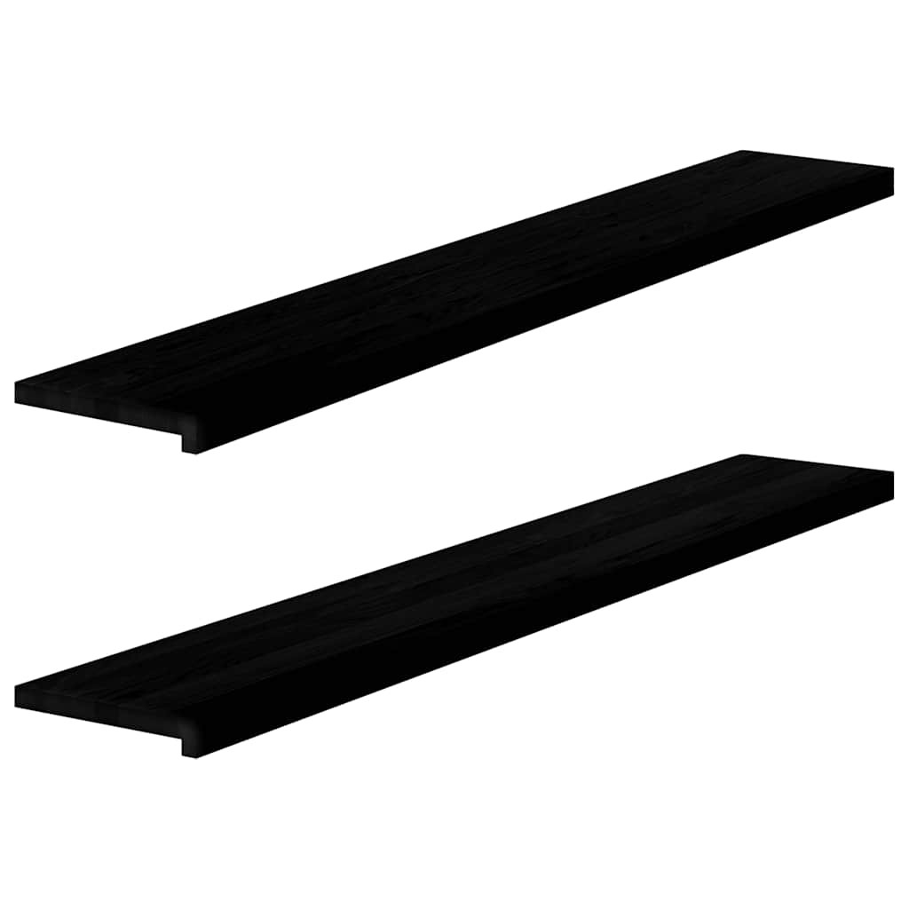 vidaXL Fensterbänke 2 Stk. Braun-Schwarz 160x30x2 cm Massivholz Eiche