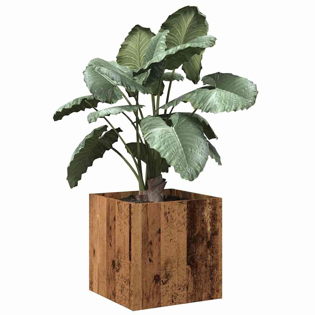 vidaXL Pflanzgefäß Altholz-Optik 40x40x40 cm Holzwerkstoff