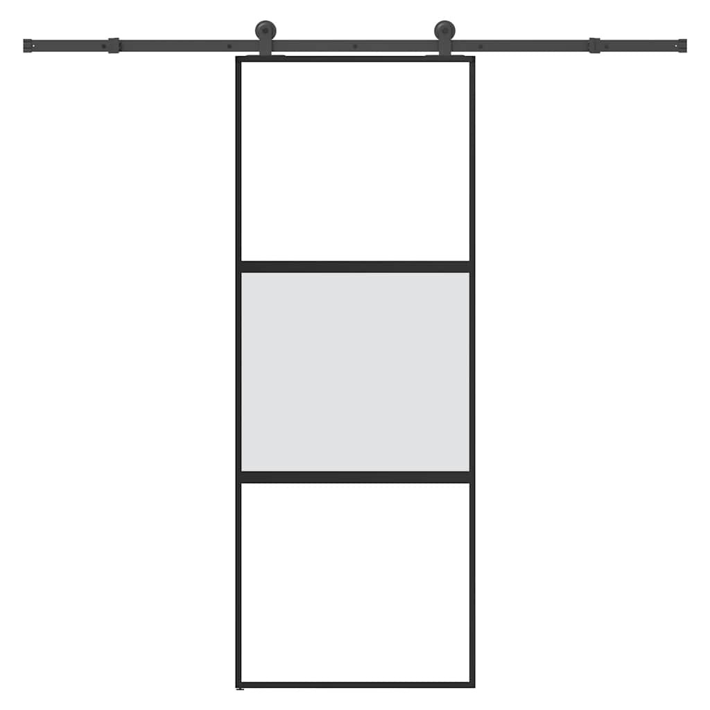 vidaXL Schiebetür mit Beschlag 76x205 cm Hartglas & Aluminium