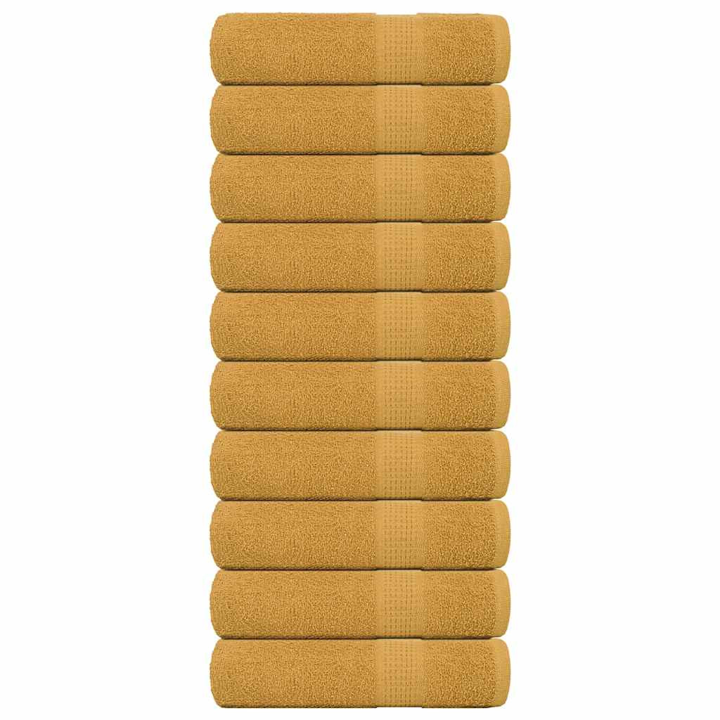vidaXL Badetücher FROGN 10 Stk. Gold 100x150 cm 360 g/m²