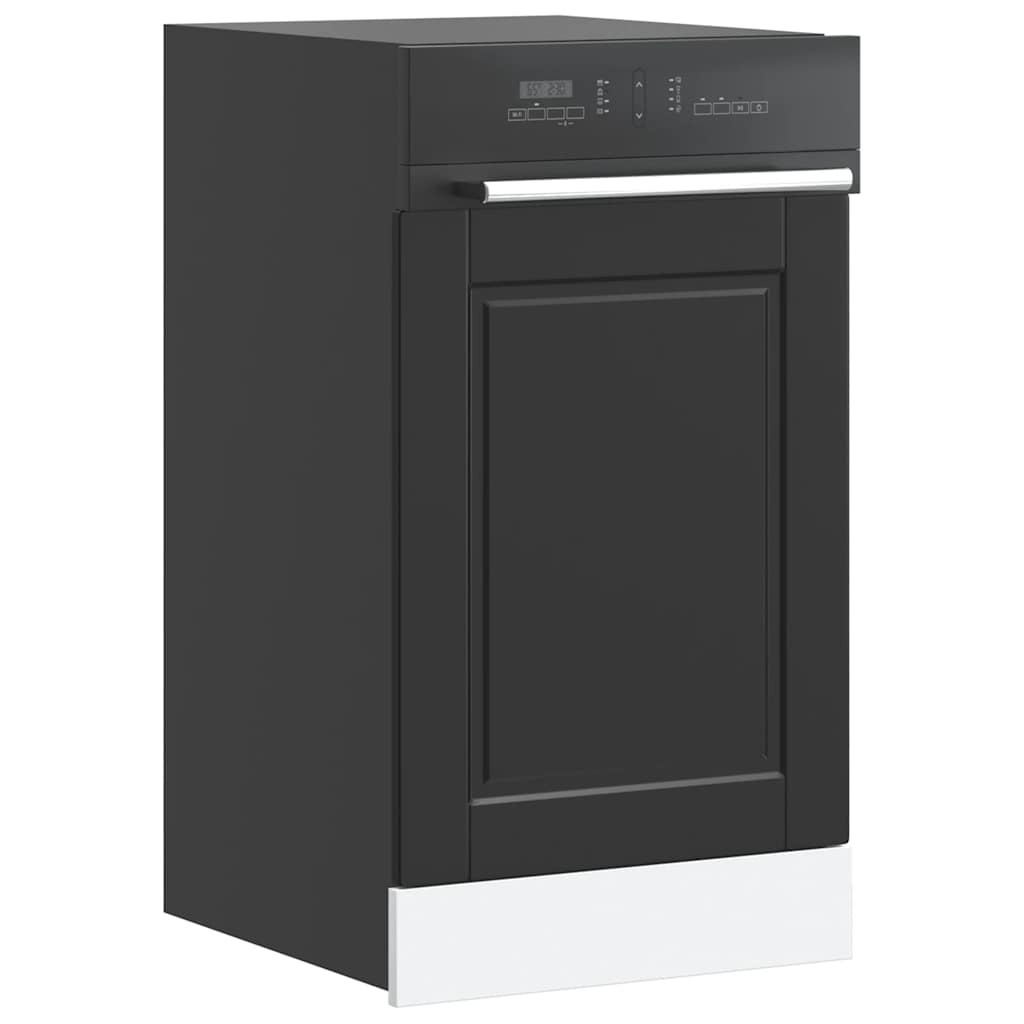 vidaXL Geschirrspülerblende Porto Schwarz 45x1,5x57 cm Holzwerkstoff