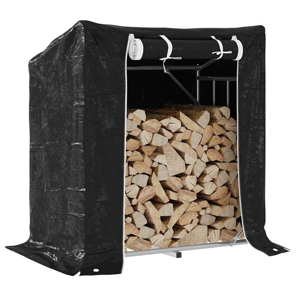 vidaXL Brennholzregal mit Regenschutz 101x61x110,5 cm Verzinkter Stahl
