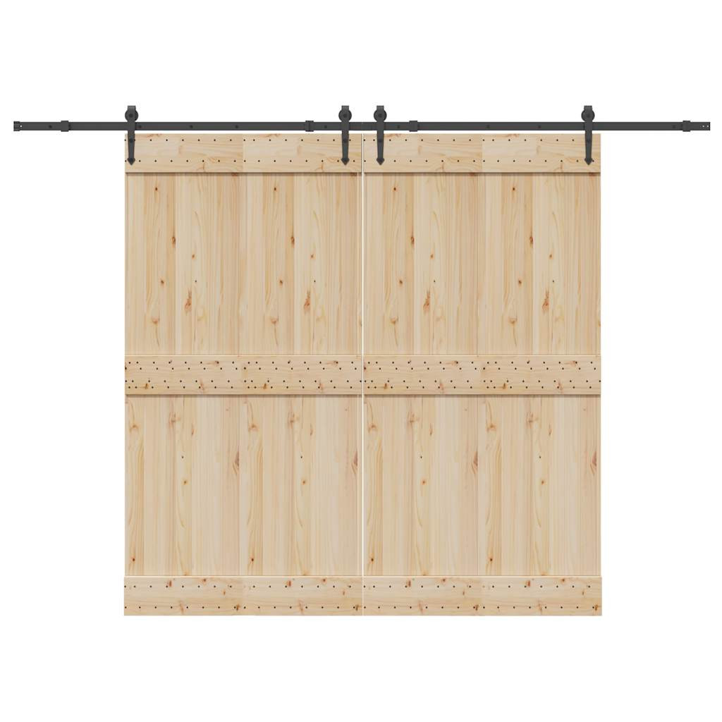 vidaXL Schiebetürbeschlag-Set 305 cm Stahl Schwarz