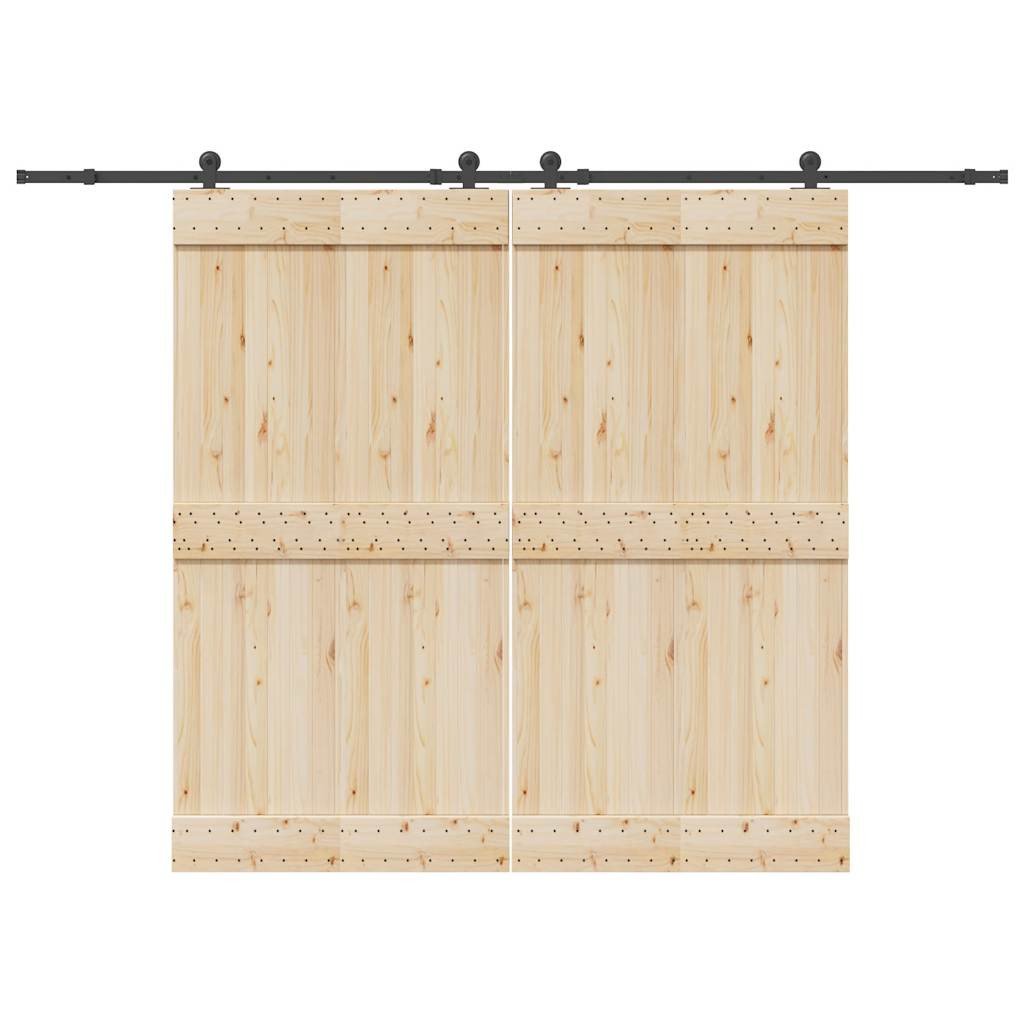 vidaXL Schiebetürbeschlag-Set 305 cm Stahl Schwarz