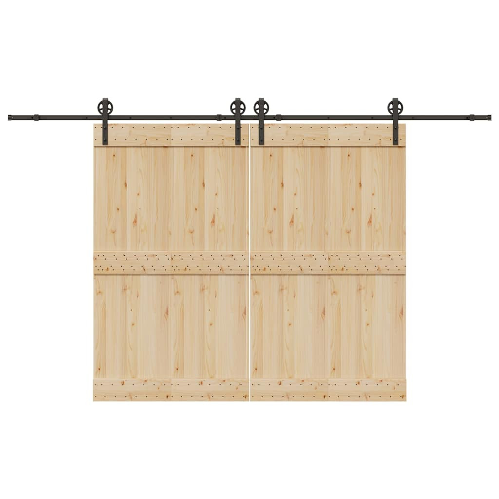 vidaXL Schiebetürbeschlag-Set 366 cm Stahl Schwarz