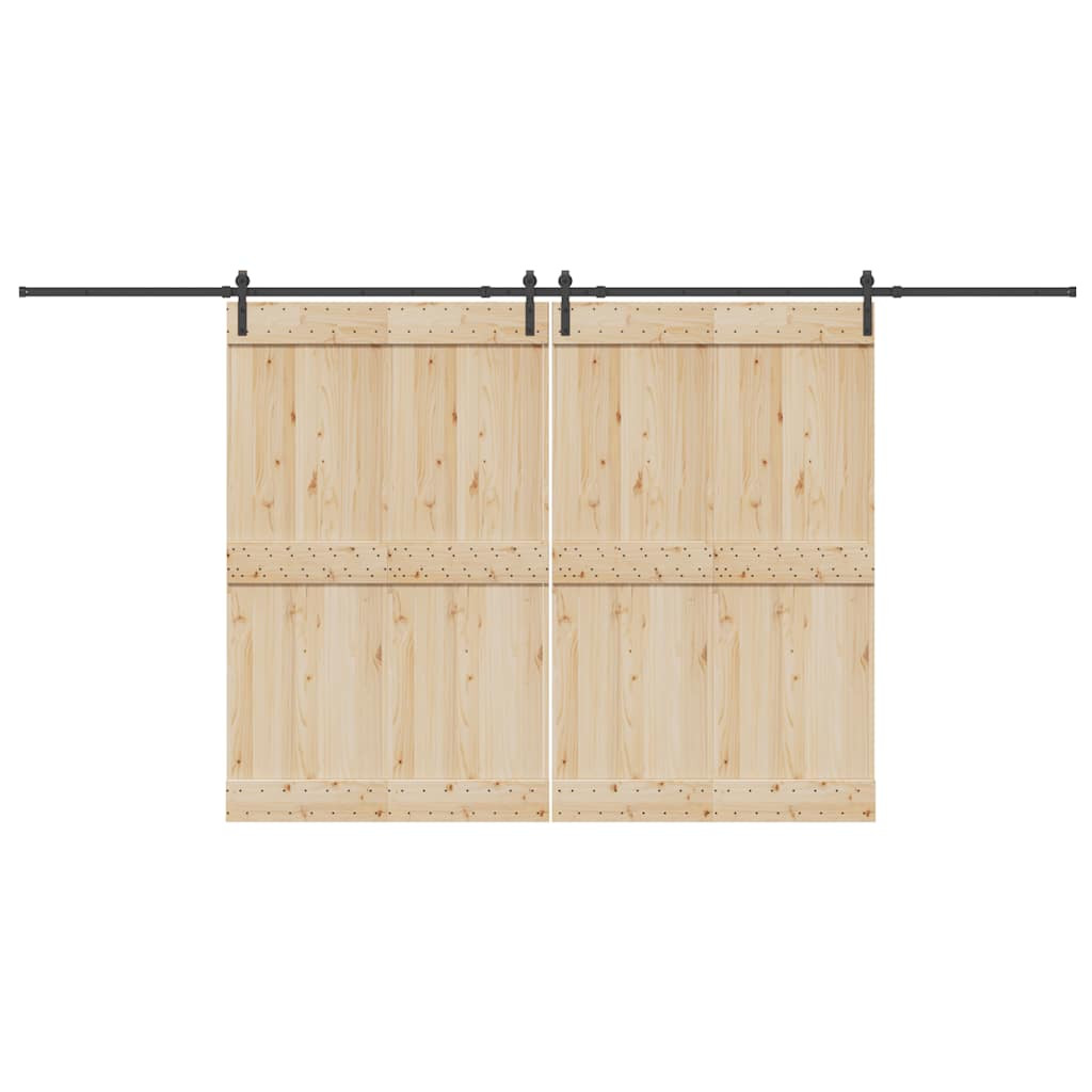 vidaXL Schiebetürbeschlag-Set 427 cm Stahl Schwarz