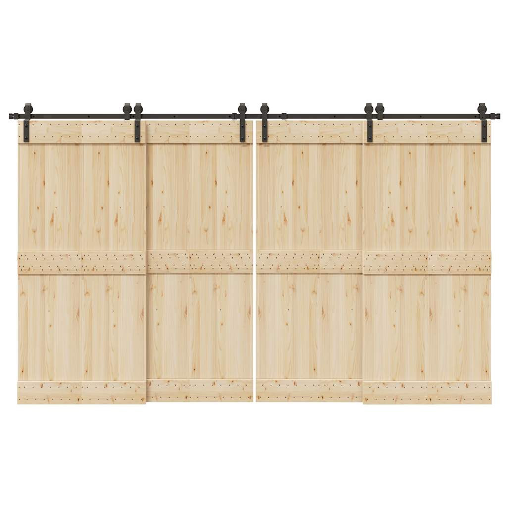 vidaXL Schiebetürbeschlag-Set 366 cm Stahl Schwarz