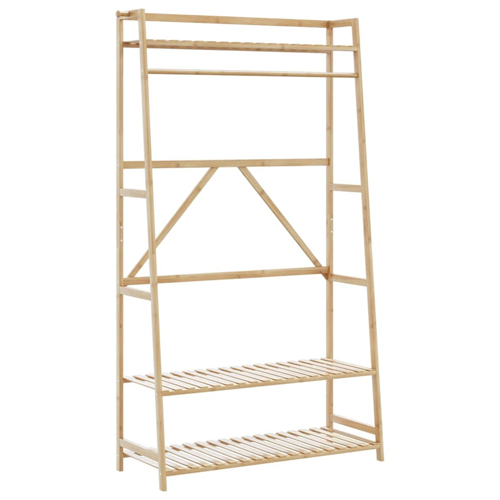 vidaXL Kleiderständer mit Ablagen 110x40x180 cm Bambus