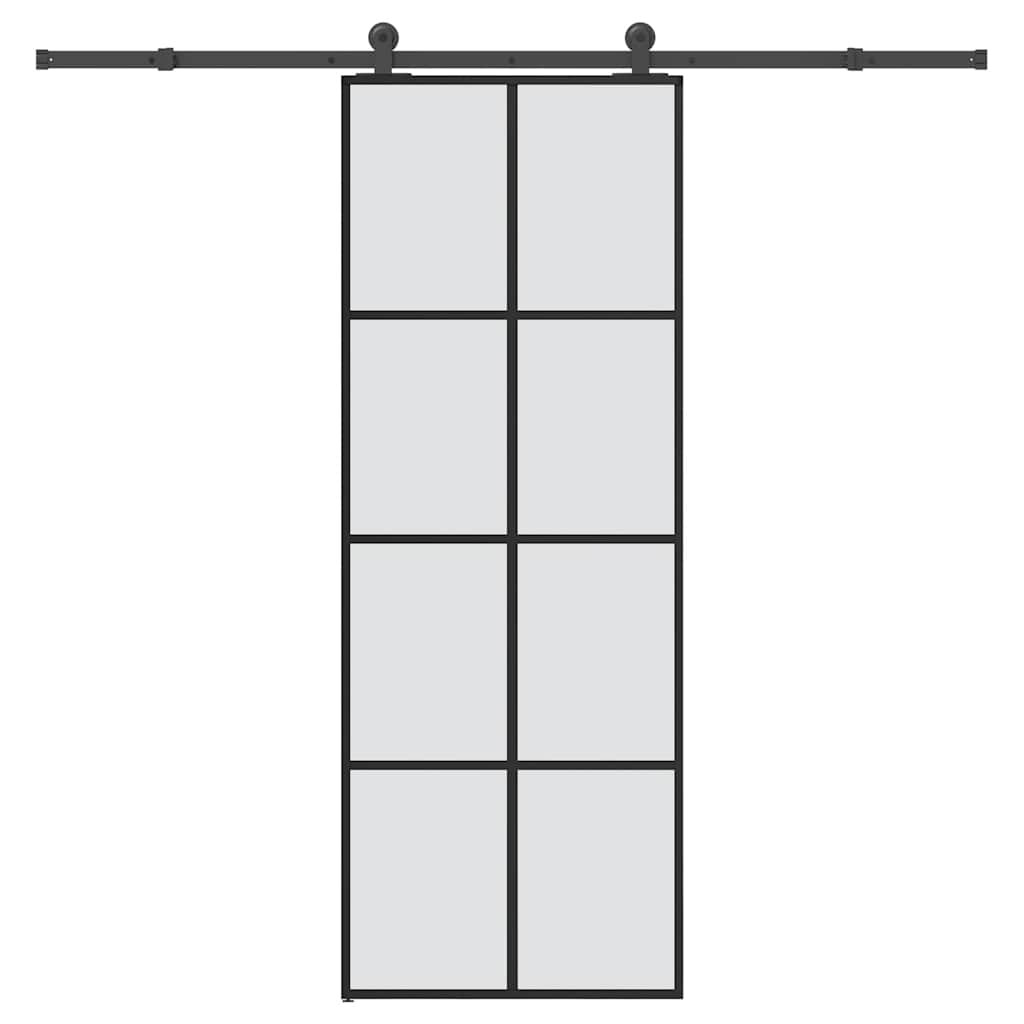 vidaXL Schiebetür mit Beschlag 76x205 cm ESG-Glas & Aluminium