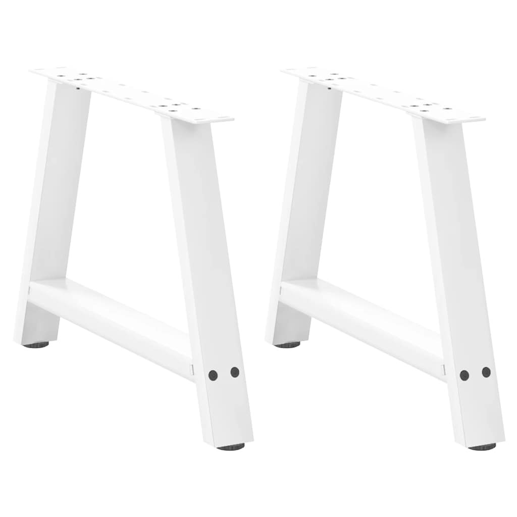 vidaXL Couchtischbeine A-Form 2 Stk. Weiß 70x(42-43) cm Stahl