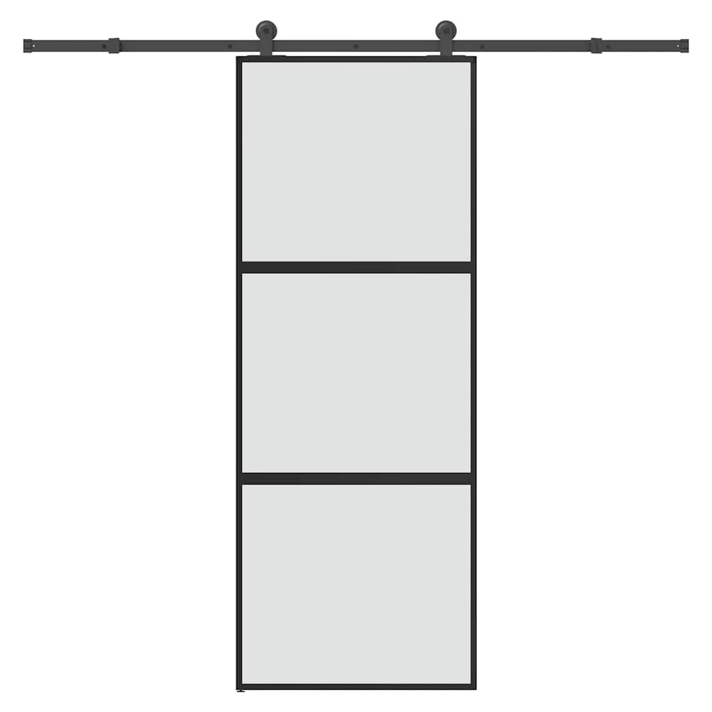 vidaXL Schiebetür mit Beschlag 76x205 cm Hartglas & Aluminium